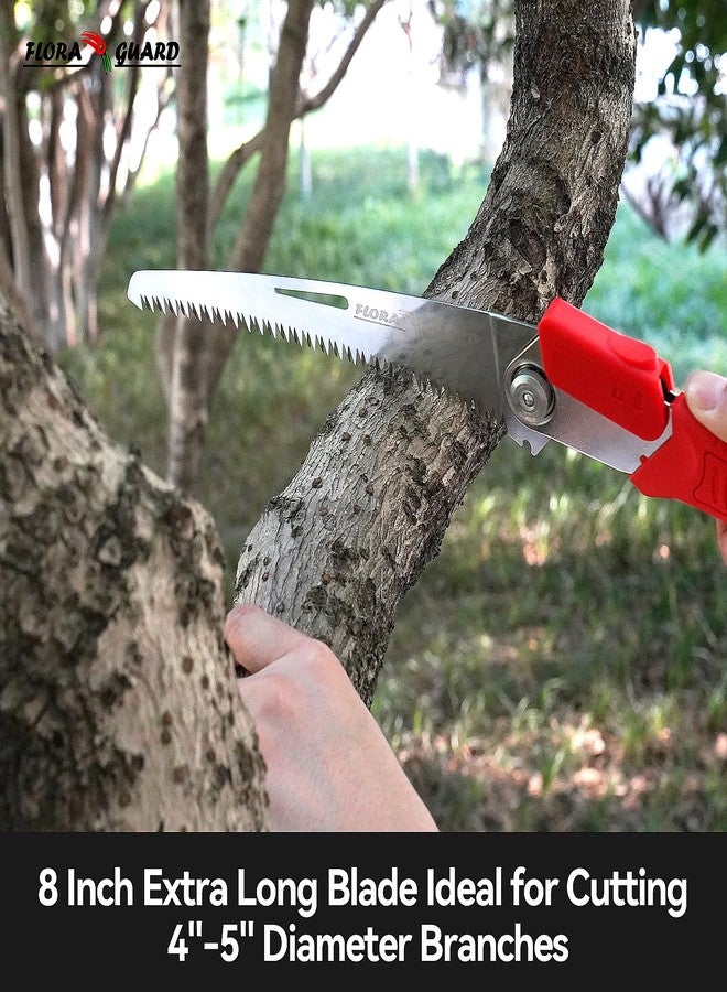 FLORA GUARD 8-Inch Folding Saw, Hand Saw for Tree Trimming, with Triple-Cut Razor Teeth for Wood Cutting, Tree Trimming, Gardening, Professional Camping Survival Tools - Image 5